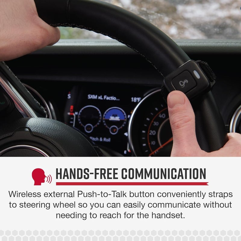 Cobra All Road Wireless Push-to-Talk Button for 75 All Road Recreational CB Radio: Strap to Steering Wheel and Communicate Hands-Free, Includes Micro-USB Charging Cable and Velcro Strap, Black - Image 3